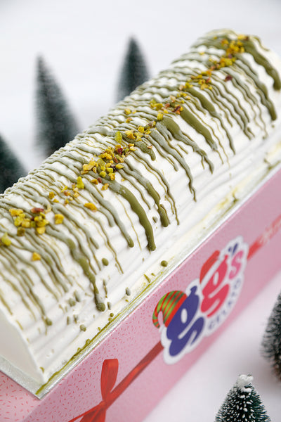 Pistachio Ripple Yule Log